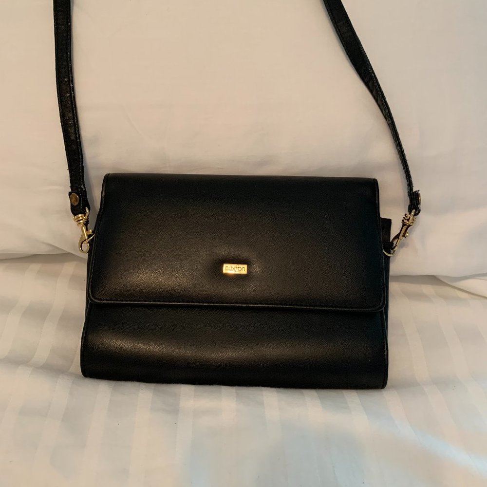 BUXTON black leather small handbag